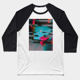 PINK HEEL - Glitch Art Abstract Baseball T-Shirt